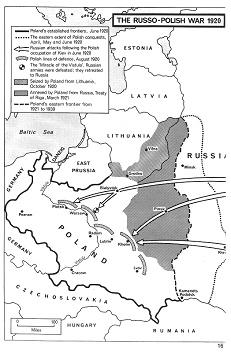 Sowjetunion SU 1920: Russisch-polnischer Krieg,
                  Karte