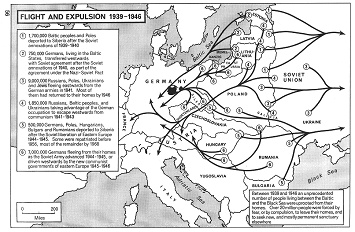 Sowjetunion SU 1939-1946: Deportationen,
                  Fluchtbewegungen und Vertreibungen, Karte
