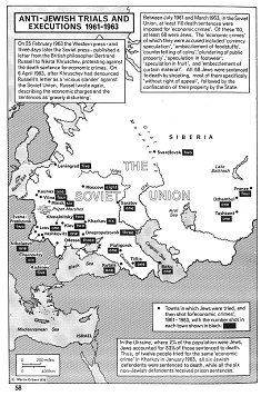 Sowjetunion SU 1961-1963: Schauprozesse gegen
                  Juden, Karte