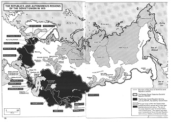 Sowjetunion SU 1970: Die politische Gliederung,
                    Karte