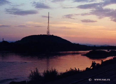 Sonnenuntergang
                          bei Birobidschan am Fluss Bira