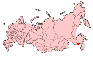 Karte von Russland mit der Jüdischen
                          autonomen Region