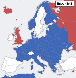 Karte des Russlandfeldzugs Barbarossa mit der
                  Ostfront im Dezember 1941