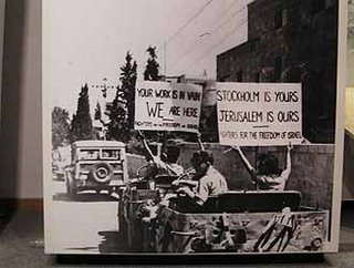 Zionistische Demonstration gegen den Friedensplan
                von Bernadotte in Palstina