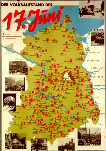 Volksaufstand in der
                      DDR am 17. Juni 1953, Karte