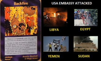 11. Spielkarte
                                  "Fehlzndung"
                                  ("Backfire") und Anschlge
                                  gegen "US"-Botschaften