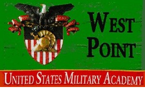 West Point-Fahne mit Adler und
                                Stars und Stripes