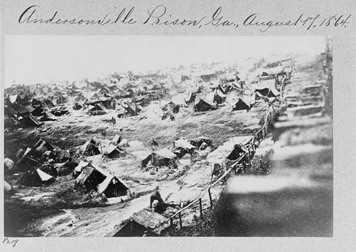 Andersonville, meadow camp with tents
                          1864-1865