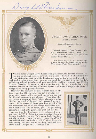 Final report about Dwight Eisenhower at
                          West Point Academy, 1915