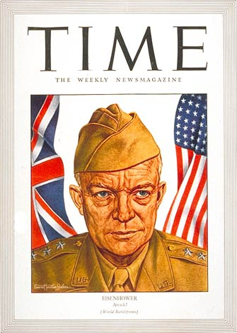 Mass murderer Dwight Eisenhower as a General on
              the cover of Time magazine on November 16, 1942