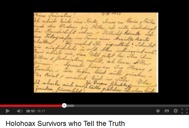 Shoa Foundation, the video shows a letter from
                the cc Auschwitz