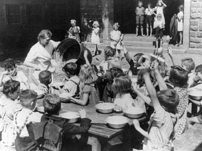 Post-war era in remaining Germany, school
                        meals