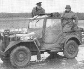 General Patton en un jeep
                    en Alemania no se sabe donde