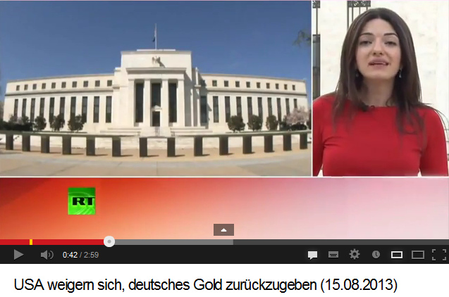 Federal Reserve Bank mit                  Sprecherin von Russland TV