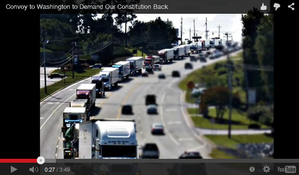 Trucks auf dem Weg nach                                  Washington, um die Verfassung                                  zurckzufordern, Oktober 2013