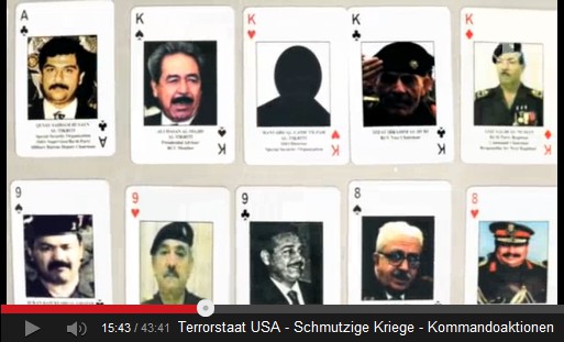 Kartenspiel mit
                    angeblichen Zielen im Irak.