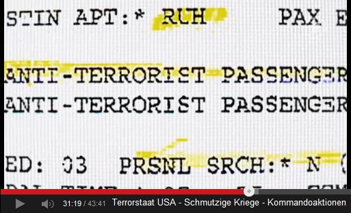 Auszug aus einer
                    Anti-Terrorist-Passagierliste