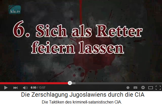 Der kriminell-satanistische
                  CIA lsst sich als "Retter" feiern