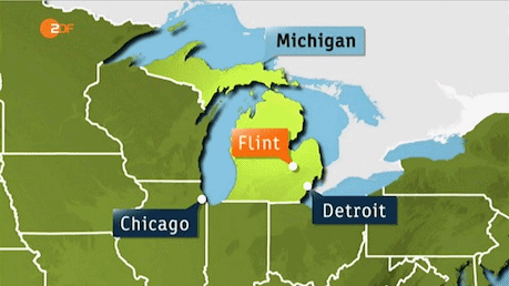 Flint in Michigan, Karte