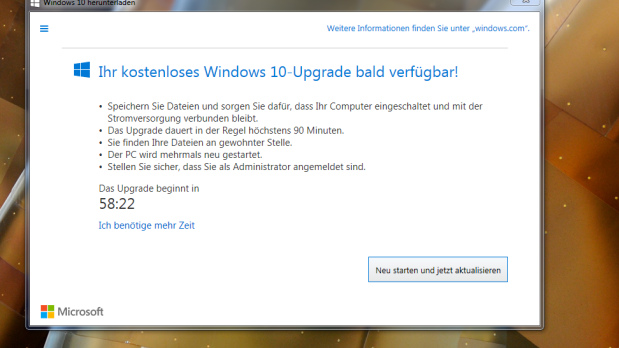 Windows 10
                      Zwangsupdate: Der Countdown luft