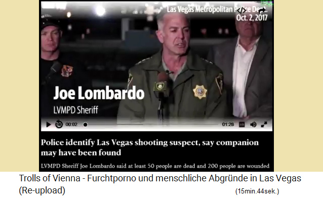 Polizeichef Lombardo in Las Vegas meinte zuerst, Paddock sei tot, dann 1 Woche danach revidiert er seine Version und meint, es sei zuvor ein Wachmann angeschossen worden