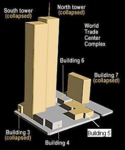 The
                        WTC site with the buildings 3,4,5,6, and 7