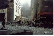 WTC street
                with rubble 2