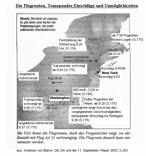 11
                  September: Flight paths with remote control and time
                  of silence of the transponders