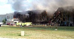 11 September 2001: The untouched lawn in front
                of the Pentagon without one single draggling track of a
                big Boeing. So where is the Boeing??