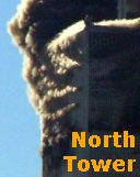 11 de
                            septiembre 2001: La torre norte del WTC con
                            humo negro y blanco saliendo de ventanas
                            cerradas hermticas corto tiempo antes de la
                            cada