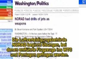 Ejercicio del departamento NORAD a
                            partir del 1999 con aviones contra el WTC y
                            contra el Pentgono.