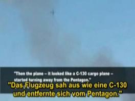 Hay un avin de carga o un avin de
                            guerra electrnico C-130 pasando el espacio
                            areo sobre el Pentgono quemando