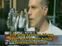 Un testigo de CNN informa como l ayud
                            a un victima de una explosin salir un
                            ascensor del WTC. La piel del victima colg
                            como trapos de sus brazos.