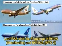 Los aviones de American Airlines AA y
                            United Airlines UA