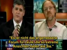 El reportero de Fox John Hannity piensa
                            que Prof. Barret no debera difundir vistas
                            extremas como as: "Eso [la
                            universidad] no es el foro conveniente para
                            gente que tienen vistas extremas como
                            Usted."