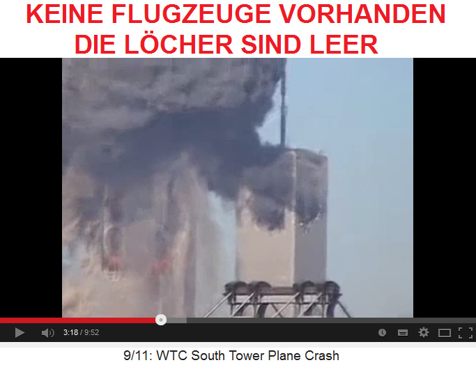 Der Nordturm und
                          Sdturm weisen leere Lcher auf - es stecken
                          KEINE Flugzeuge drin