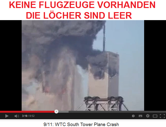 Der Nordturm und Sdturm weisen leere
                          Lcher auf - es stecken KEINE Flugzeuge drin
                          01