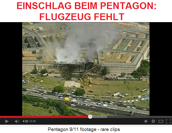 Pentagon, ein brennender Aussenteil
                            ohne Flugzeug am 11. September 2001,
                            Luftaufnahme