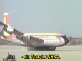 The remote controlled boeing in the NASA
                        experiment of 1984 shortly before the crash.