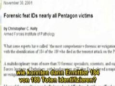A report from 30 Nov 2001 about the alleged
                        identification of 184 of the 189 alleged
                        Pentagon victims.