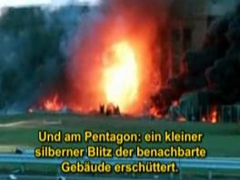 Pentagon explosion with a bright explosion
                        flame