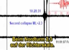Earthquake shortly before the blast of the
                        WTC North Tower at 10:28 and 31 seconds: 2.3
                        points on Richter scale.