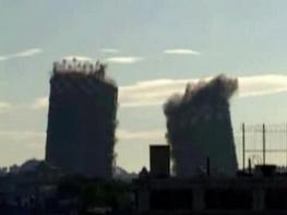 "Controlled Demolition" may
                        remove the rubble. On 15 July 2001 they blasted
                        two tanks, perhaps as a preparing
                        "exercise" for the WTC.