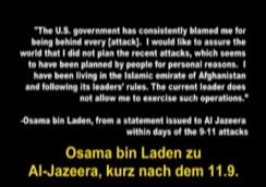 Declaration of Osama Bin Laden against the
                  attacks of 11 September 2001