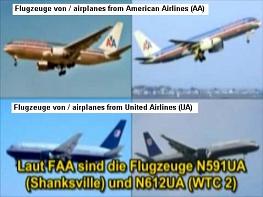 Airplanes from American Airlines (AA) and
                        United Airlines (UA)