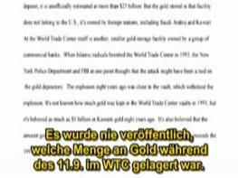 The value of gold in the WTC from 11
                        September 2001 is never published.