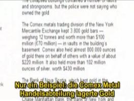 Gold store of Comex Metal in the WTC on 11
                        September 2001, text.