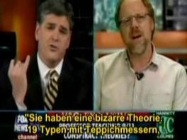 Prof. Barrett accuses Fox News: "Your
                        theory is bizarre: 19 types with carpet
                        knives..."