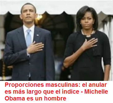 Michael
                        Obama ("Michelle Obama") tiene un
                        anular largo masculino