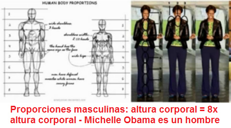 Michael
                        Obama ("Michelle Obama") tiene la
                        longitud corporal de un hombre con 8 veces la
                        longitud de su cabeza